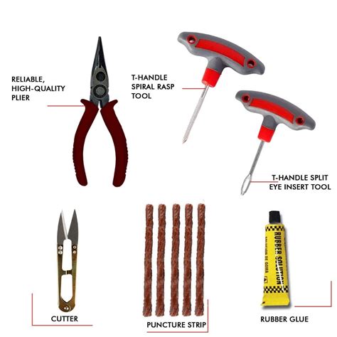AllExtreme Universal Tubeless Tyre Puncture Repair Kit Flat Tire ...