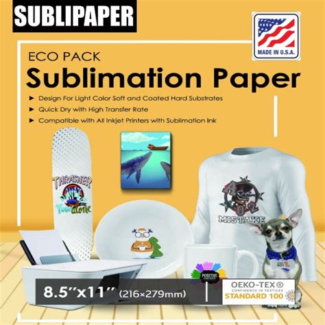 SUBLIPAPER DyeSublimation Paper 8.5"x11" Sheets Inkjet Heat Transfer ...