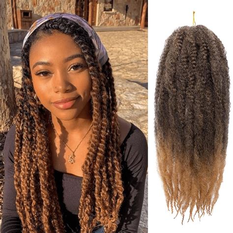 Buy ZRQ 8 Packs 18 Inch Marley Hair Braiding Twists Hair, Ombre Afro ...