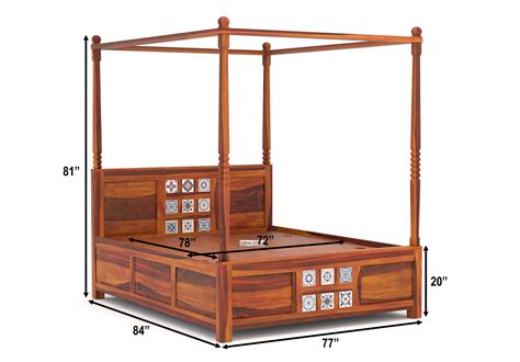 Buy Relay Poster Bed With Box Storage (King Size, Honey Finish) Online ...