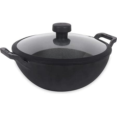 Buy Vinod Legacy Pre-Seasoned Cast Iron Kadai / Kadhai with Glass Lid ...
