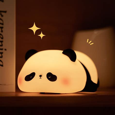 AGEK Panda Night Light for Kids, Cute Panda Lamp Silicone Nursery Night ...