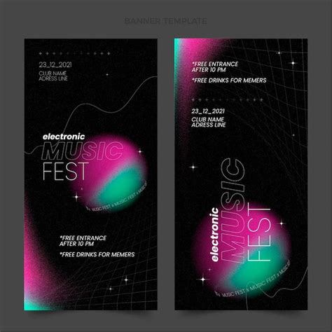 Gradient texture music festival vertical banners | Free Vector