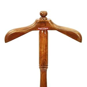 ROGER & MORIS Teak Wooden Coat Stand/Cloth Hanger - Pedestal Type ...