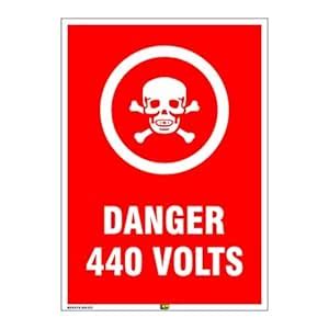 Mr. Safe - Danger 440 Volts Sign Eco Vinyl Sticker 4 ft X 6 ft : Amazon.in