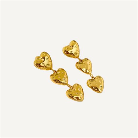 Triple Love Drop Earrings – Timeless Jewels by Shveta