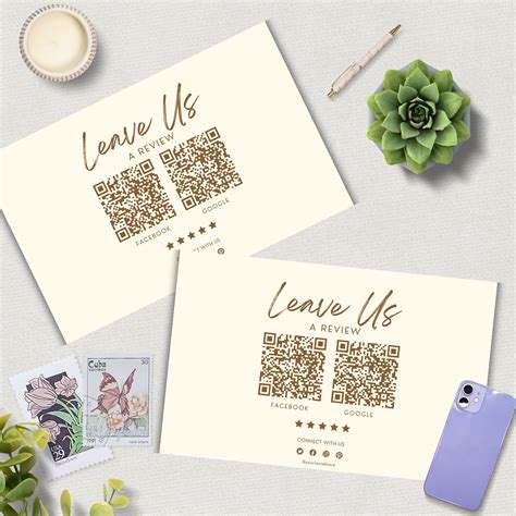 Leave a Review QR Code Card INSTANT DOWNLOAD Leave Review, Write a ...