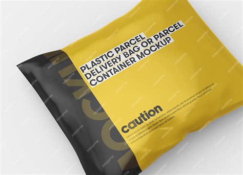Premium PSD | Plastic parcel bag branding mockup