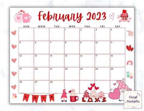 Free February 2025 Calendar Printable - Preschool Calendar Printable