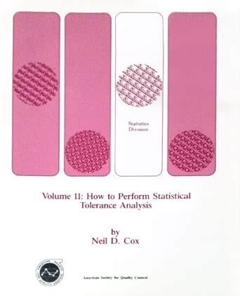 Buy How to Perform Statistical Tolerance Analysis: Vol 11 Book Online ...