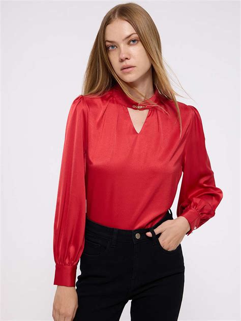 Red High Neck Top