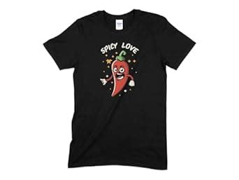 Buy Spicy Love Chili Pepper Cartoon T-Shirt, Funny Foodie Shirt, Unisex ...