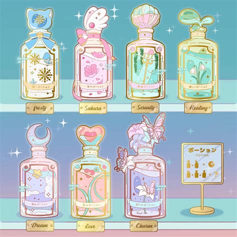 Enchanted Potions and Spell books Enamel Pin Bundles | Cute doodles ...