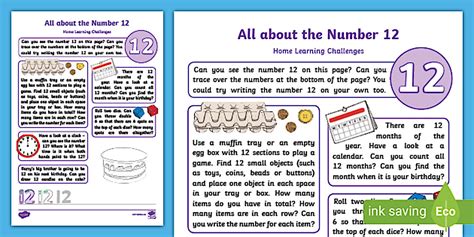 👉 EYFS Maths: All about the Number 12 Home Learning Challenges