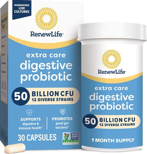 Amazon.com: Renew Life Extra Care Ultimate Flora Probiotic 50 Billion ...