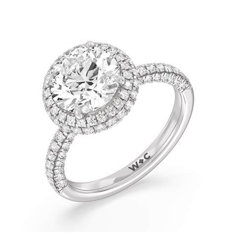 Falling Edge Dome 4 1/10 CTTW Round Cut Lab Grown Diamond Engagement ...