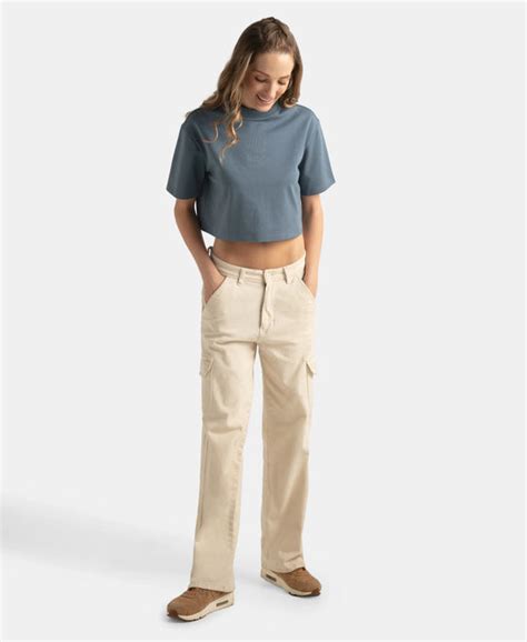 Buy Super Combed Cotton Rich Elastane Stretch Oversized Boxy Fit Crop ...