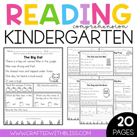 20 FREE Kindergarten Reading Comprehension Printable - Free ... - Worksheets Library