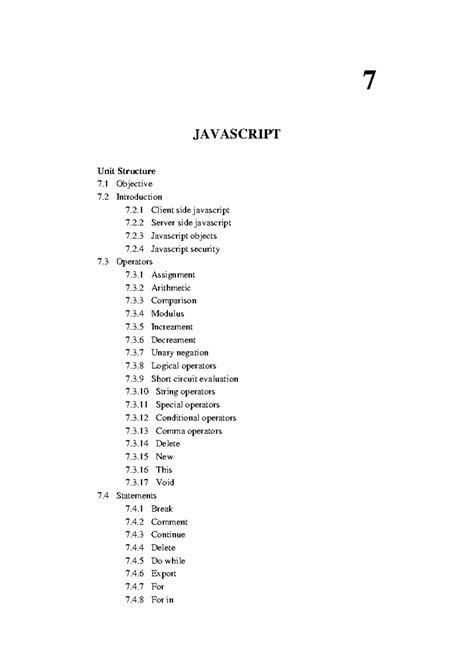 Chapter 07: JavaScript Concepts & Operators - BCA Notes YCMOU - Studocu