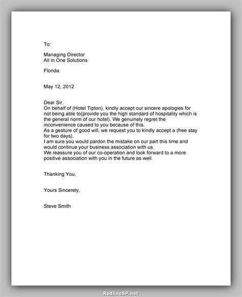 50 Apology Letter Sample | RedlineSP