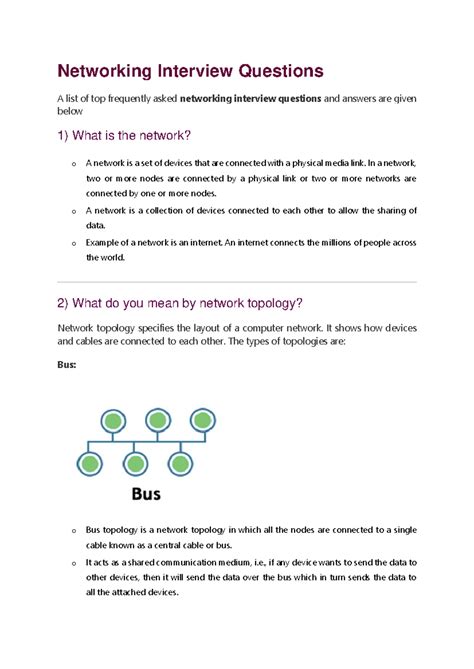 Int ques - internal questions - Networking Interview Questions A list ...