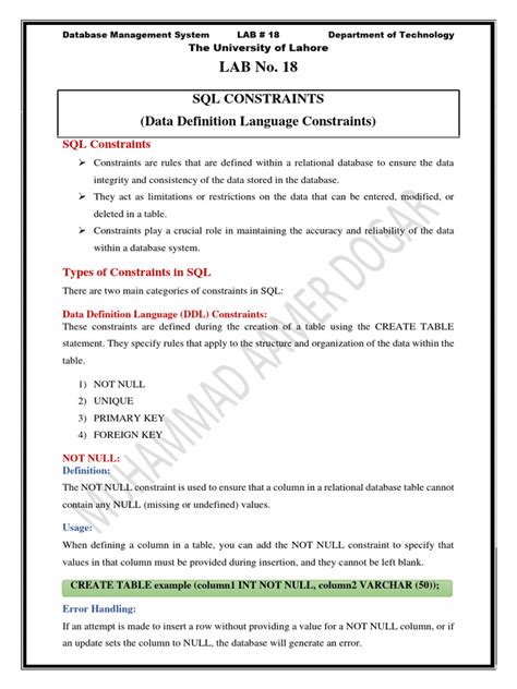 Image result for Lab Creating Tables with Constraints SQL