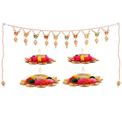Fancy Toran with 4 Tea Light Candles | Get upto 60% Discount