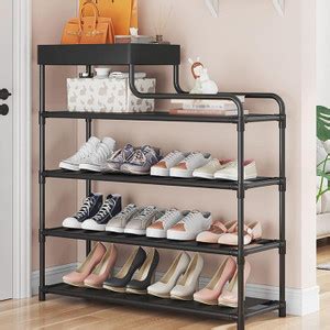 Sasimo 1 Door 5 Shelf Plastic Metal Plastic Collapsible Shoe Stand ...
