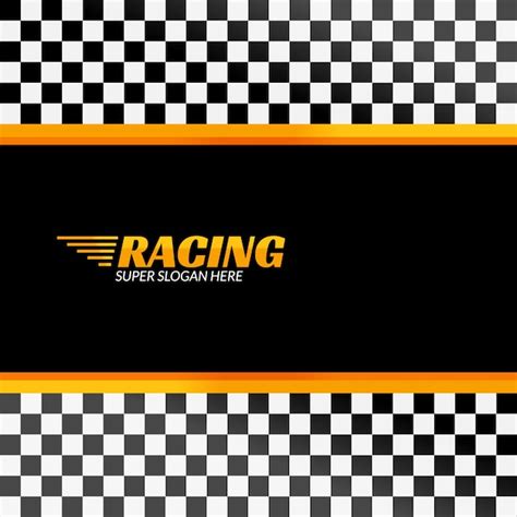 Fond de course avec drapeau de course, bannière de conception de sport ...