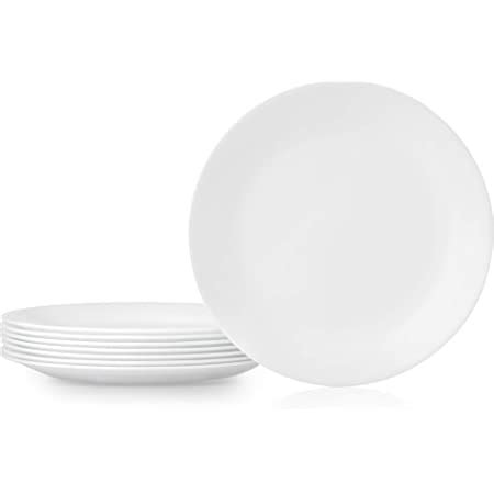 Corelle Winter Frost White Glass Dinner Plate Pack of 6, 26CM : Amazon ...