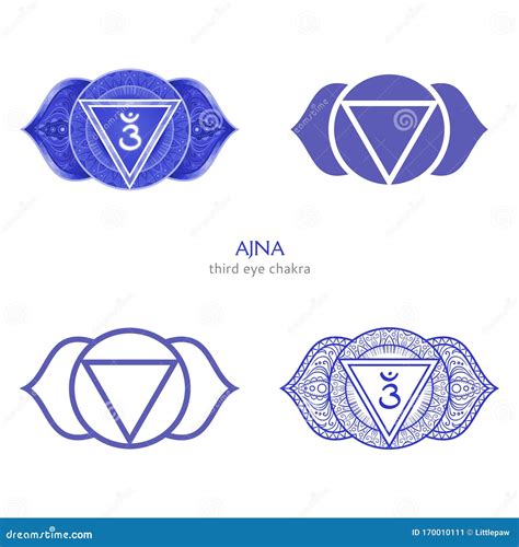 Ajna, Third Eye Chakra Symbol. Colorful Mandala Stock Vector ...