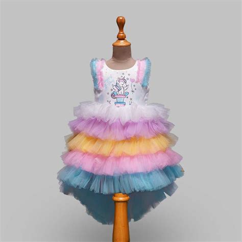 Buy Unicorn Frock for Girls and Kids with Layered Pattern – Mumkins