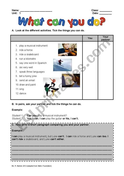 Can You Do Worksheet 的图像结果