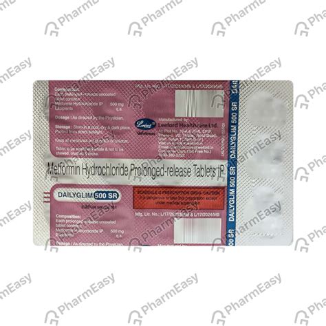 Dailyglim Sr 500 MG Tablet (15): Uses, Side Effects, Price & Dosage ...