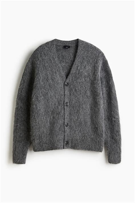 Men’s Dark grey Loose Fit Alpaca-blend cardigan | H&M IN
