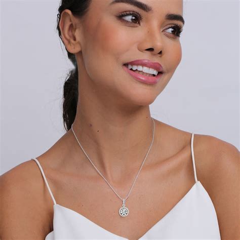 Buy LeCalla 925 Sterling Silver CZ Drizzle Round Drop Pendant with ...