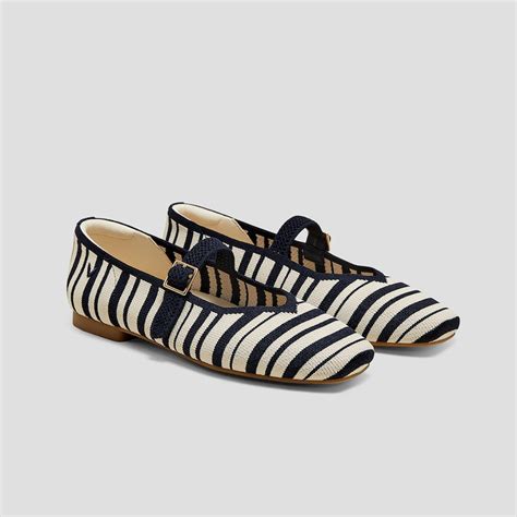 Square-Toe Mary Jane (Margot™ Mary-Jane), NAVY IVORY MULTI STRIPE, EU40 ...