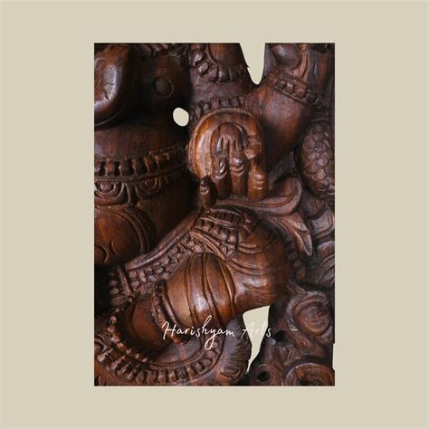 37" Standing Lord Ganesha on Lotus with Four Hands and Kamal Design in