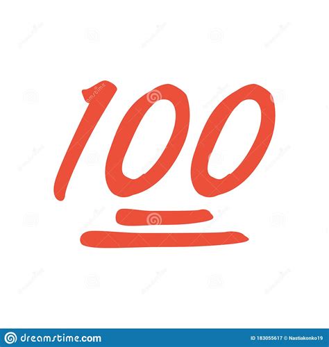 100 Hundred Emoticon Vector Icon. 100 Emoji Score Sticker. Stock Vector ...