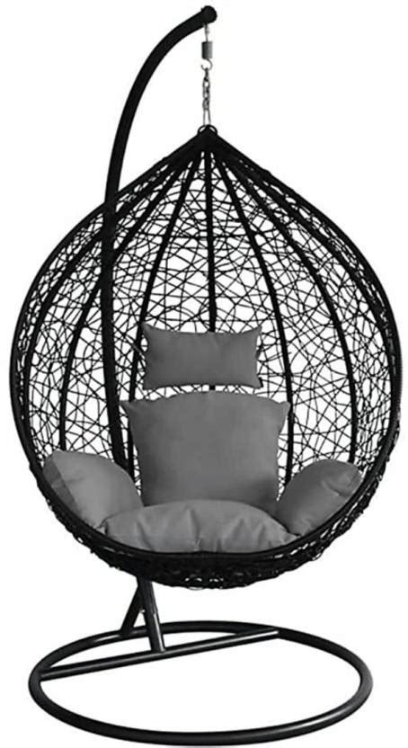 SKP Single Seater Swing Chair & Cushion & Stand & Hook Outdoor Indoor ...