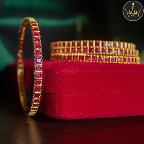Square Cut Sequel Stone Bangles Ruby – RajiFancy