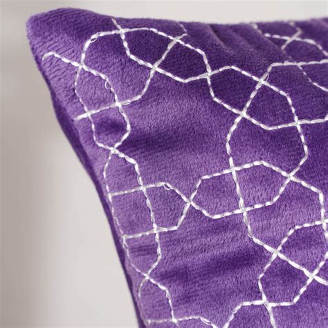 Violet Quilted Velvet Cushion Cover 16 inch Online - Premium Cushion ...