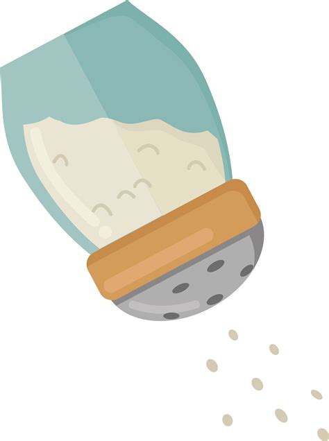 A Simple Clipart Image Of A Salt Shaker With A Light Blue Color And A ...