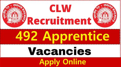 CLW Recruitment 2024, Apply Online for 492 Apprentice Vacancies