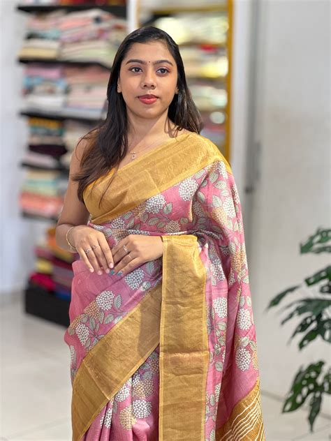 Floral Printed Tussar Saree | NLM225 – Aham Designer Boutique