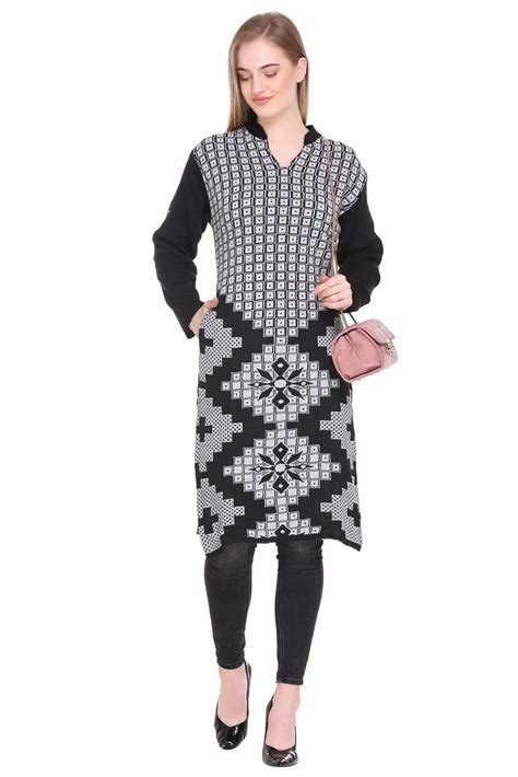 Buy WALMORA Women's Winter Wear Woollen Long Straight Netting Machine ...