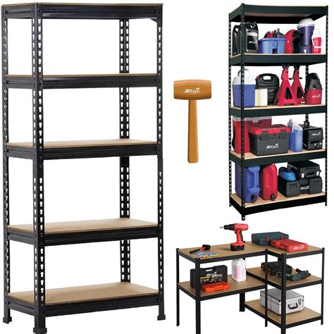 JD FRESH 5 Tier Boltless Rack for Storage/Adjustable Metal Shelf ...