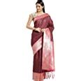 Buy VARKALA SILK SAREES Women's Banarasi Cotton Blend Saree With Blouse ...