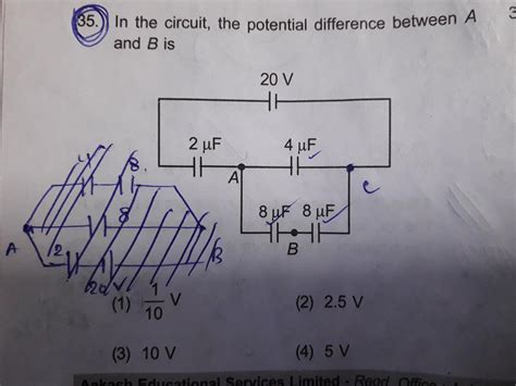 In the circuit the potential difference between A and B is - Brainly.in