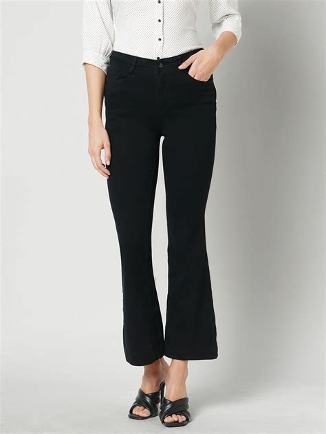 Buy Women Black High Rise Flare Jeans | Kraus Jeans